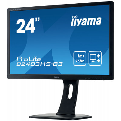 IIYAMA 24''FHD TN Panel HDMI,DP,VGA HA 1MS Speakers Black