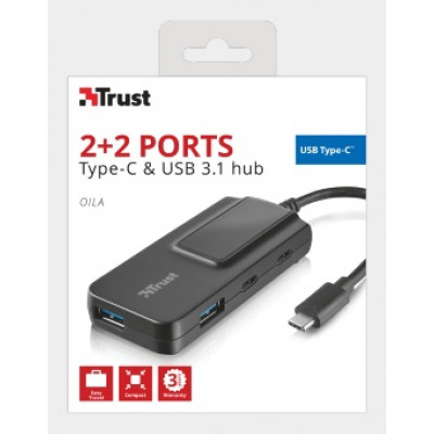 Trust Oila 4 Port HUB 2*USB 3.1 / 2*USB-C