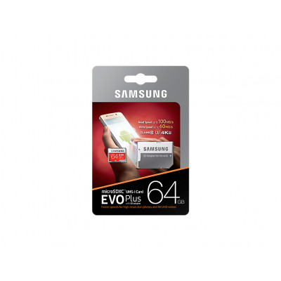 Samsung Micro SD with adaptor 64GB Class 10 R100&#47;W60