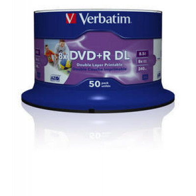 Verbatim DVD+R&#47;8.5G 8x DoubleLayer 50pk Printable
