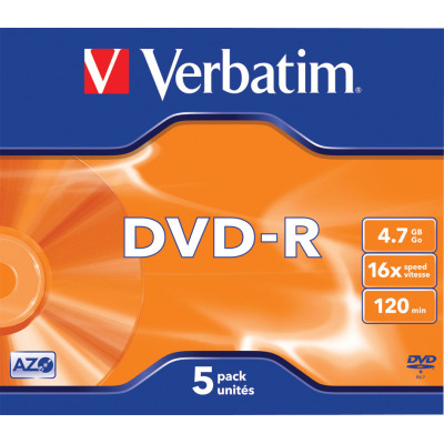 Verbatim DVD-R&#47;4.7GB 16xspd ADVANCEDAZO 5pk