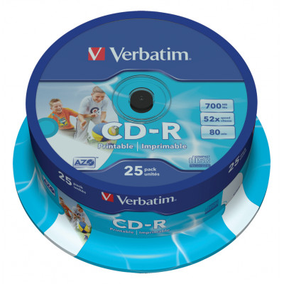 Verbatim CD-R/700MB 52x SupAZO Spdl printabl 25pk