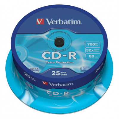 Verbatim CD-R&#47;700MB 80Min 52x DataLife Spdl 25pk