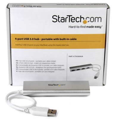 StarTech 4 Port Portable USB 3.0 Hub - Aluminum