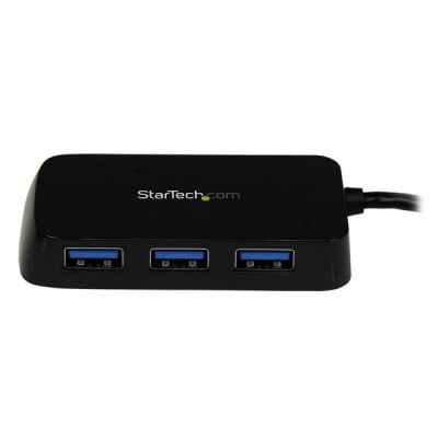 StarTech Portable 4 Port Mini USB 3.0 Hub - Black