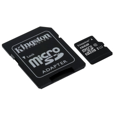 Kingston 16GB microSDHC Canvas Card+SD Adapter