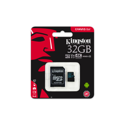 Kingston 32GB SDHC 90R&#47;45W U3 UHS-I V30+SD Adap