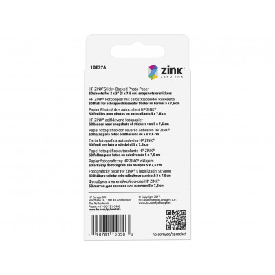 HP Paper/ZINK Sticky Photo 5x7.6cm 50sh