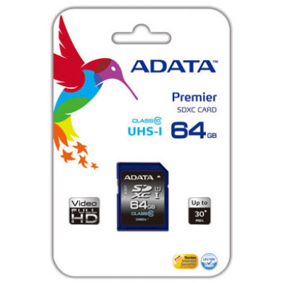 Adata SD Card UHS-I CL10 Class 10 64GB