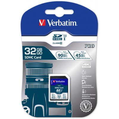 Verbatim SECURE DIGITAL CARD SDHC PRO UHS-I 32GB