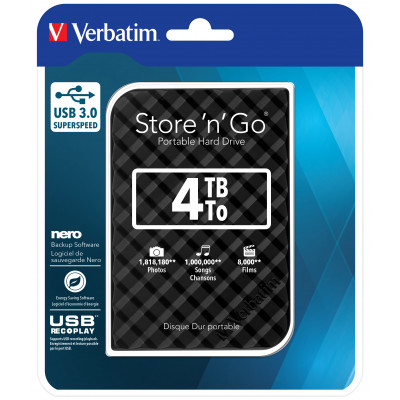 Verbatim Store Â´nÂ´ Go 2.5" 6.35mm Gen 2 4TB USB 3