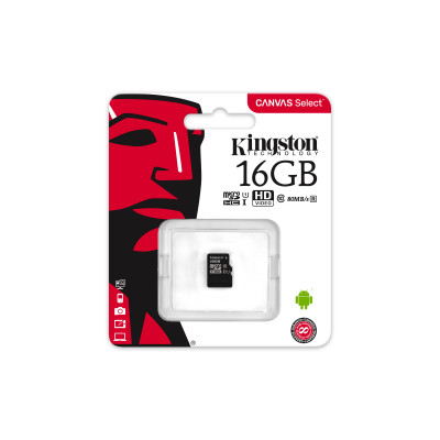 Kingston 16GB microSDHC Canvas Select 80R CL10