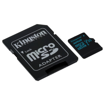 Kingston 32GB SDHC 90R/45W U3 UHS-I V30+SD Adap