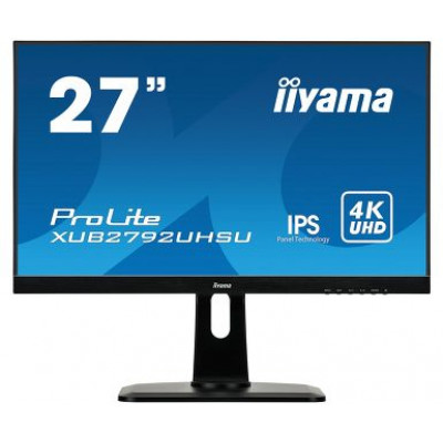 IIYAMA 27'' UHD 4K 3840x2160 IPS DVI HDMI DP USB 4ms Black HA