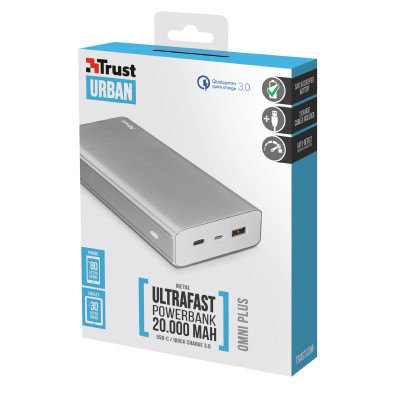 Trust UR Omni Plus Metal Powerbank 20,000 USB-C QC3.0