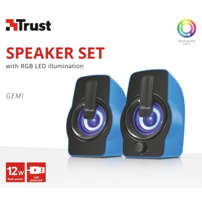 TRust Gemi RGB 2.0 Speaker Set - Blue