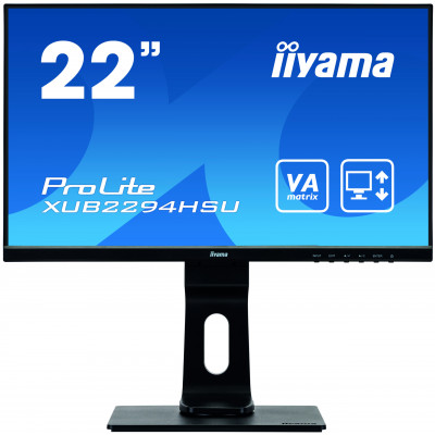 IIYAMA 22''Ultra Slim VA 1920x1080 VGA HDMI DP USB 4ms HA Bl