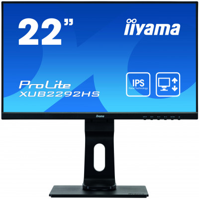 IIYAMA 22" Ultra Slim IPS 1920x1080 VGA HDMI DP 4ms HA Black