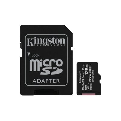 Kingston 128GB micSDXC 100R A1 C10 Card+ADP
