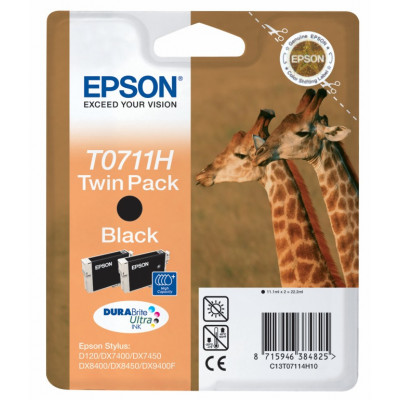Epson Ink&#47;T0711H Giraffe 2x11.1ml BK