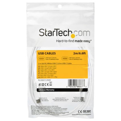 StarTech Cable - White USB C Cable 2m