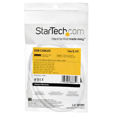 StarTech Cable White USB 2.0 to USB C Cable 1m