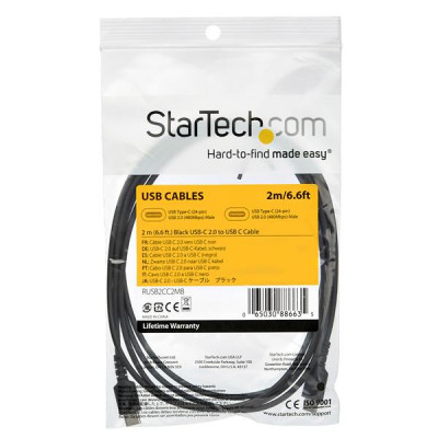 StarTech Cable - Black USB C Cable 2m