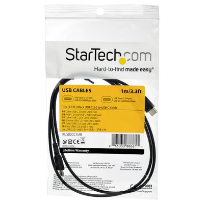 StarTech Cable Black USB 2.0 to USB C Cable 1m