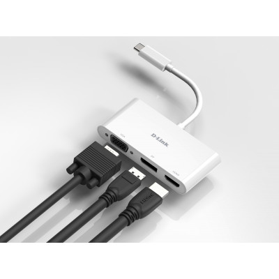 D-Link 3-in-1 USB-C HDMI&#47;VGA&#47;DisplayPort