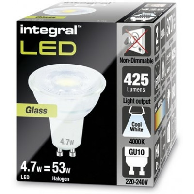 INTEGRAL GU10 LED SPOT 4.7W (53W) 4100K 400LM NON-DIMMABLE