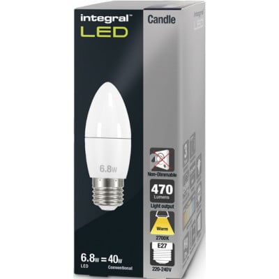 INTEGRAL CANDLE 5.9W (40W) 2700K 470LM E27 NON-DIMMABLE