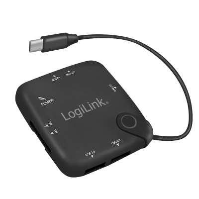 LOGILINK USB-C MULTIFUNC. HUB, OTG, USB 2.0, BLACK