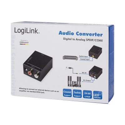 LOGILINK AUDIO CONVERTER, DIGITAL TO ANALOG SPDIF/COAX