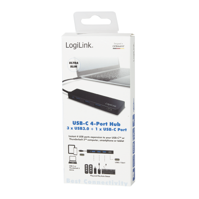 LOGILINK USB 3.2 GEN 1X1 USB-C 3+1-PORT HUB, ULTRA SLIM