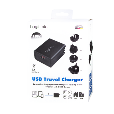 LOGILINK USB SOCKET TRAVEL QUICK CHARGING ADAPTER 18W