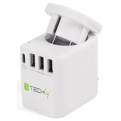 TRAVEL ADAPTER WITH 3x USB 10A WHITE