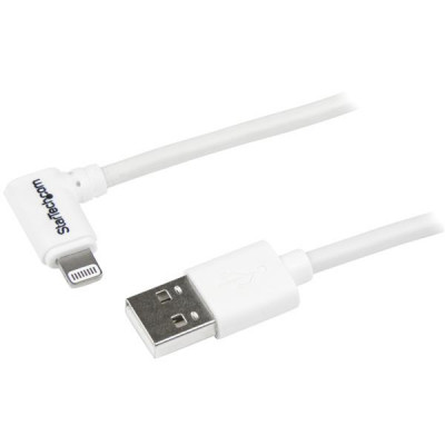 StarTech 3ft Angled Lightning to USB Cable White