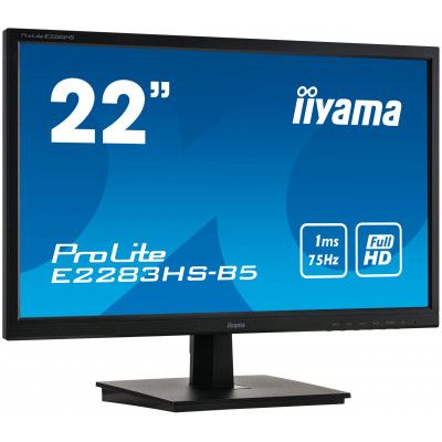 IIYAMA 22" FHD TN VGA DVI HDMI DP 1ms  Black