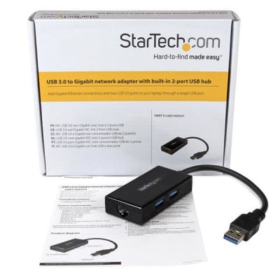 StarTech USB 3 to Gigabit Network Adapter &amp; Hub