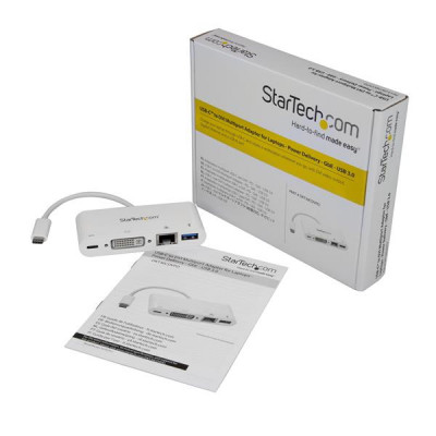 StarTech Multiport Adapter - USB C DVI PD White