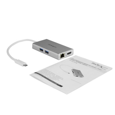 StarTech USB C Multiport Adapter - PD - Silver