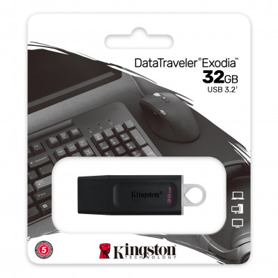 Kingston 32GB USB3.2 Gen 1 Exodia Black+White