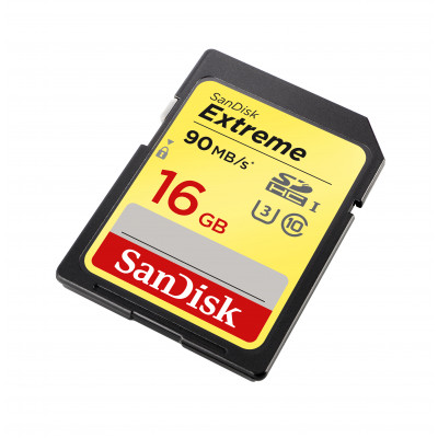 Sandisk Extreme 16GB SDHC Mem Card 90MBs