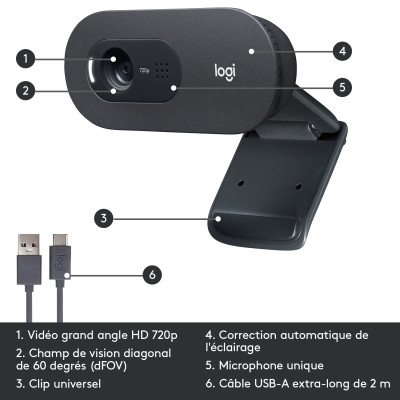 Logitech C505 HD Webcam BLACK EMEA