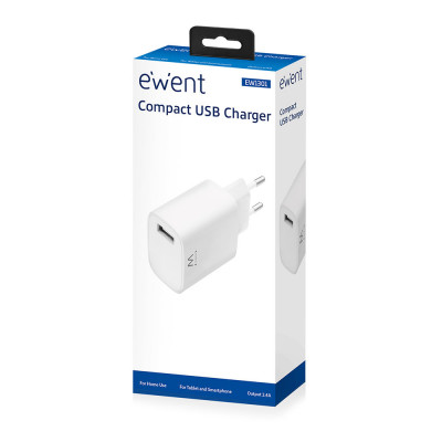 Eminent Ewent USB Charger 110-240V 2.4A white