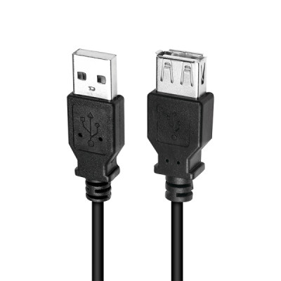 Logilink USB 2.0 Cable Extension A&#47;A M&#47;F 3m black shielded