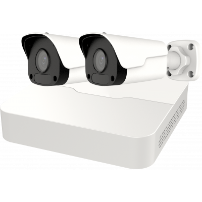 SECURITY CAMERA KIT: 2X TURRET CAMERAS + 4-CHANNEL NVR - 4MP
