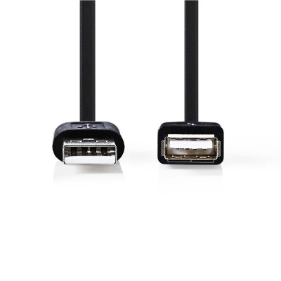 Nedis Cable USB 2.0 A&#47;A M&#47;F Black 2m