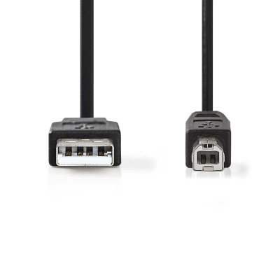 Nedis Cable USB 2.0 A&#47;B M&#47;M Black 2m