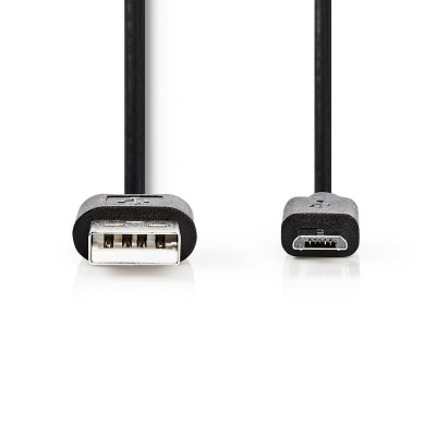 Nedis Cable USB 2.0 USB &#47; USB Micro M&#47;M Black 2m
